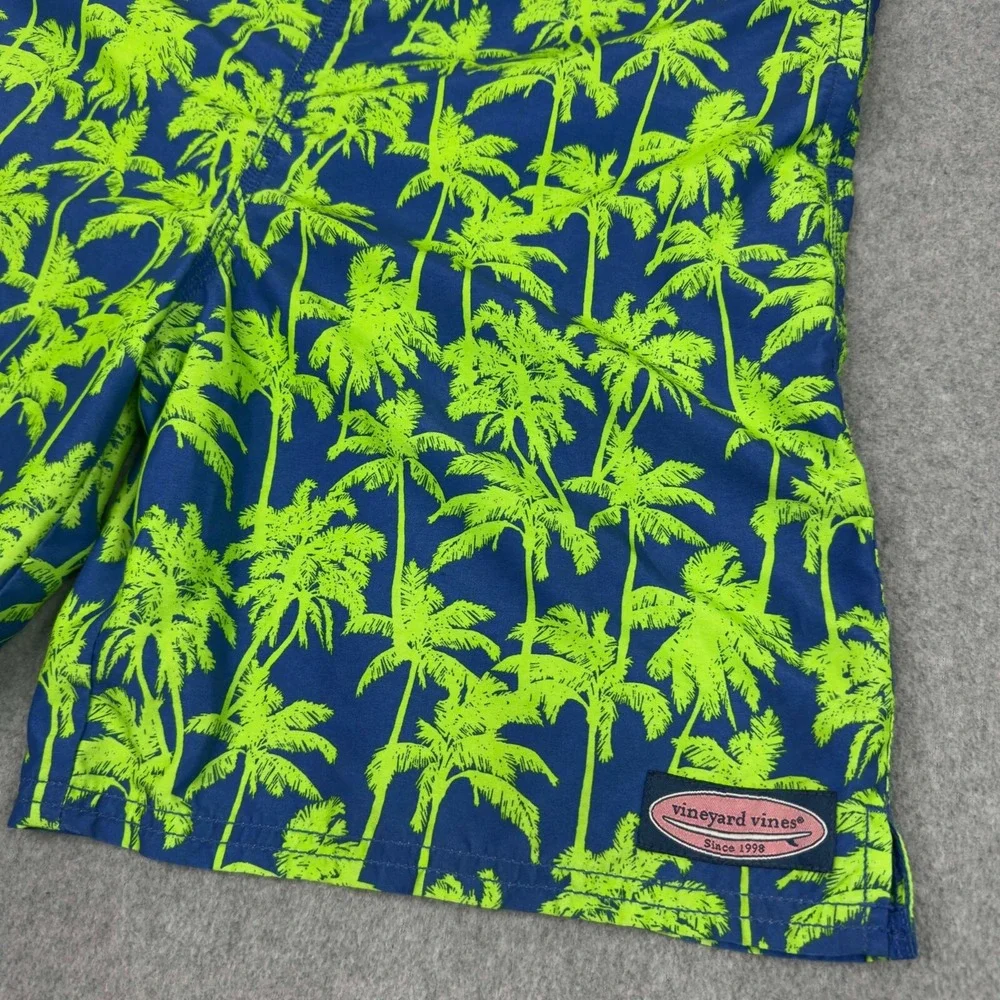 Vineyard Vines Youth Size XL Neon‎ Palm Trees Board Shorts Pockets Drawstring